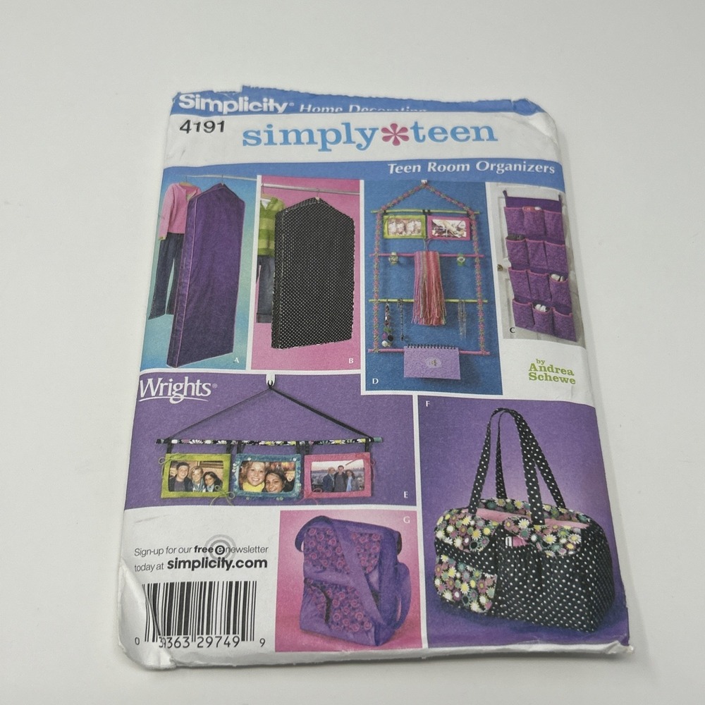 Simplicity Simply Teen Room Organizers Uncut #4191
